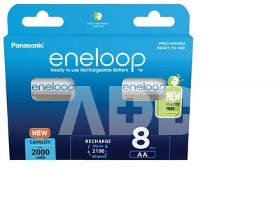 Įkraunamos baterijos Panasonic ENELOOP BK-3MCDE/8BE, 1900 mAh, 2100 (8xAA)