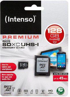 Intenso microSDXC Cards 128GB Premium Class 10 UHS-I