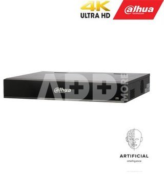 IP įrašymo įrenginys 32kam.16MP, IVS, AI, 16 PoE, 320Mbps, H.265+, veido atpažinimo funkcija 4 kan.