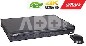 IP įrašymo įrenginys 8kam. 4K 12MP 320Mbps, 2HDD, 8 ePoE sąsajos iki 800m, H.265+, IVS