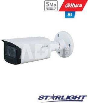 IP kam. AI 5M 2K cilindr. STARLIGHT su LXIR iki 60m, 5MP(2592 × 1944) 1~20fps, 2.7mm-13.5mm,H.265+