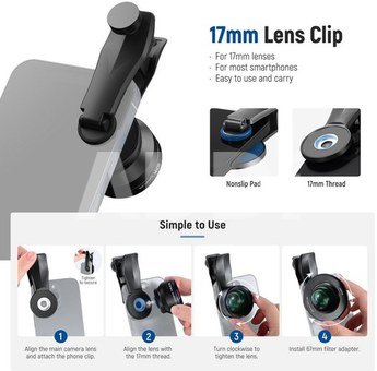 Neewer LS-41 PRO 60mm Telephoto Lens with 17mm Lens Clip & 67mm Filter Adapter