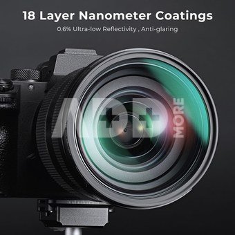 K&F 82MM C Series Black Mist Filter 1/4, Ultra-thin multilayer Green Coating