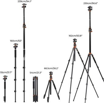 K&F 90 inch /2.3m Camera Tripod magnesium aluminum alloy