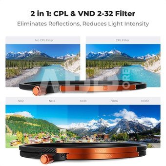 K&F Concept 82MM Nano-X Series Magnetic Filter Kit (CPL+ND3-32+Black Mist 1/4)