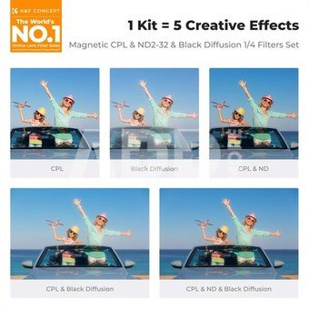 K&F Concept 82MM Nano-X Series Magnetic Filter Kit (CPL+ND3-32+Black Mist 1/4)
