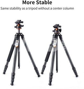 K&F Concept K&F 1.7m Carbon Fiber Travel Tripod Max Height,lightweight tripod 15kg Load for DSLR Cameras A254C4+BH-35L
