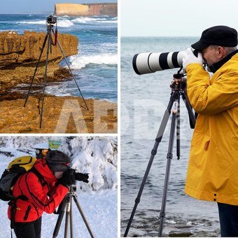 K&F Concept K&F 1.7m Carbon Fiber Travel Tripod Max Height,lightweight tripod 15kg Load for DSLR Cameras A254C4+BH-35L