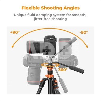K&F Concept K&F 2.1m Camera Video Tripod For Dslr Compact Aluminum Tripod With Fluid Head