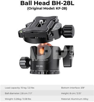 K&F Concept K&F 2.4m Overhead Camera Tripod Transverse Center Column 10kg Load with Detachable Monopod