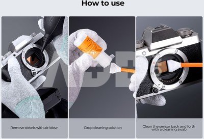 K&F Concept K&F 2 in 1 kit 16mm Double-Headed Cleaning Stick Set for CMOS APS-C Frame Sensor*10pcs+1*20ml cleani