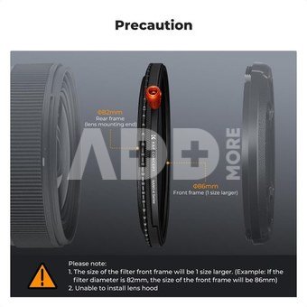 K&F Concept K&F 46MM NANO X Serie 3 in 1 Multi-Function Variable ND2-32&CPL& Black Mist 1/4
