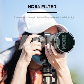 K&F Concept K&F 52MM Nano-X ND64 (6 Stop) Lens Filter Fixed Neutral Density Filter, Waterproof, Scratch-Resistant