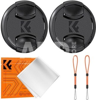 K&F Concept K&F 55MM Lens Caps Kit with K&F LOGO Caps*2+Anti-lost rope*2+vacuum cleaning cloth*1