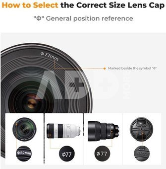 K&F Concept K&F 55MM Lens Caps Kit with K&F LOGO caps*3+Anti-lost rope*3+vacuum cleaning cloth*3