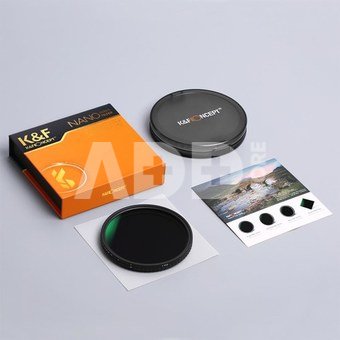 K&F Concept K&F 55MM Nano-X Variable/Fader ND Filter, ND2~ND32, W/O Black Cross with 3pcs cleaning cloths