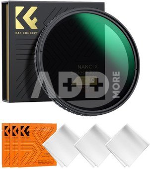 K&F Concept K&F 55MM Nano-X Variable/Fader ND Filter, ND2~ND32, W/O Black Cross with 3pcs cleaning cloths
