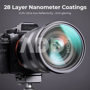 K&F Concept K&F 72MM Nano-X Black Mist Filter 1/8, HD, Waterproof, Anti Scratch, Green Coated