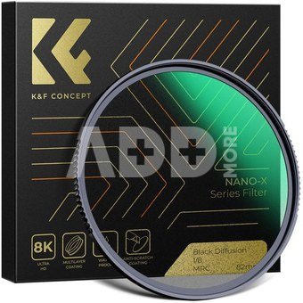 K&F Concept K&F 72MM Nano-X Black Mist Filter 1/8, HD, Waterproof, Anti Scratch, Green Coated