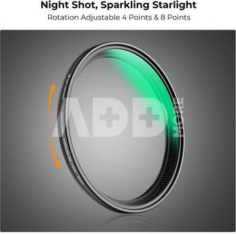K&F Concept K&F 77MM Variable Star 4-8 Filter, Green Coated Optical Glass