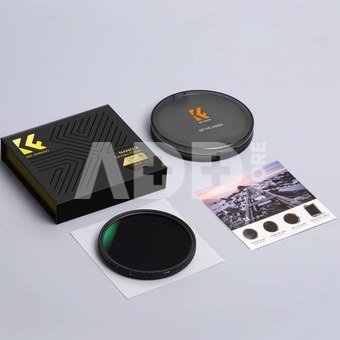 K&F Concept 82mm Nano-X Variable/Fader ND Filter, ND2-ND32, W/O Black cross + 3pcs clean cloth