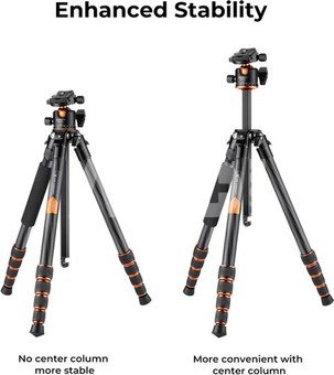 K&F Concept K&F A255C2+BH-36L Professional Carbon Fiber Tripod 15kg