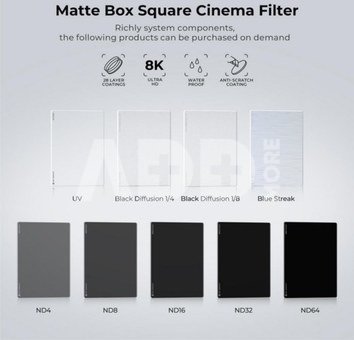 K&F Concept K&F Black Mist 1/8 Filter 4"x5.65" Dreamy Effect Cinema Square Filter Compatible with Tilta and Smal