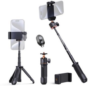 K&F Concept K&F Cell Phone Tripod MS02 34cm phone tripod with remote Black Orange