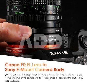 K&F Concept K&F FD to E Mount Lens Mount Adapter for Canon FD FL Mount Lens to E NEX Mount