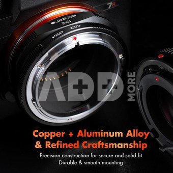 K&F Concept K&F FD to E Mount Lens Mount Adapter for Canon FD FL Mount Lens to E NEX Mount