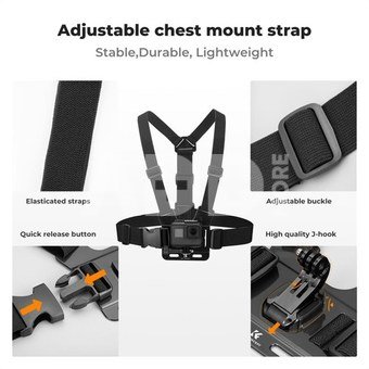 K&F Concept K&F Head Strap & Chest Mount Set for GoPro Hero, Session DJI Osmo Action Cameras