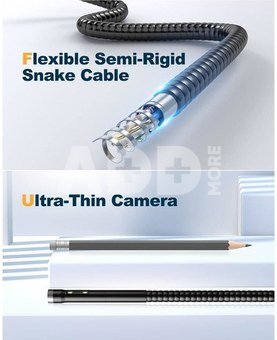 K&F Concept K&F Industrial Endoscope Dual Lens Inspection Camera 5.5mm with Metal Cable and 4.3' IPS Hard Screen, 8 LED Lights Hydro Camera, 20M