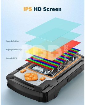 K&F Concept K&F Industrial Endoscope Dual Lens Inspection Camera 5.5mm with Metal Cable and 4.3' IPS Hard Screen, 8 LED Lights Hydro Camera, 20M