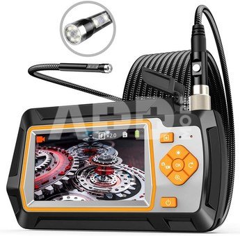 K&F Concept K&F Industrial Endoscope Dual Lens Inspection Camera 5.5mm with Metal Cable and 4.3' IPS Hard Screen, 8 LED Lights Hydro Camera, 20M