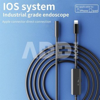 K&F Concept K&F Industrial Endoscope Inspection Camera borescope, 8 LED lights for iPhone, 8mm - 1m