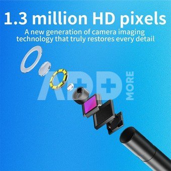 K&F Concept K&F Industrial Endoscope Inspection Camera borescope, 8 LED lights for iPhone, 8mm - 1m