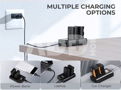 K&F Concept K&F LPE6NH 2250mAh Digital Camera Dual Battery with Dual Channel Charger, for Canon Camera Charger