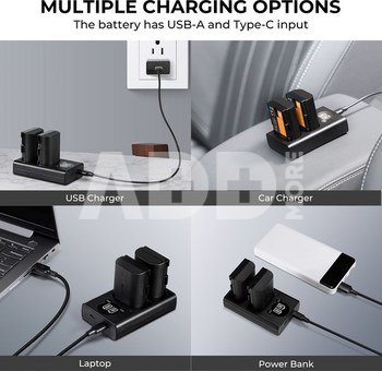 K&F Concept K&F LPE6NH 2250mAh Digital Camera Dual Battery with Dual Channel Charger, for Canon Camera Charger