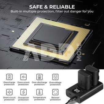 K&F Concept K&F LPE6NH 2250mAh Digital Camera Dual Battery with Dual Channel Charger, for Canon Camera Charger