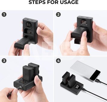 K&F Concept K&F LPE6NH 2250mAh Digital Camera Dual Battery with Dual Channel Charger, for Canon Camera Charger