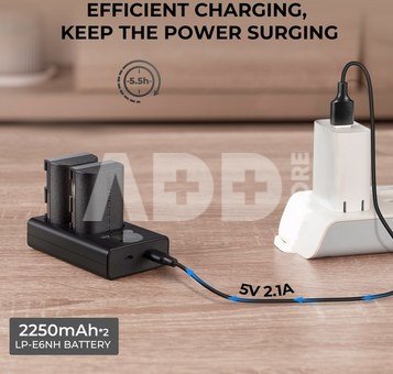 K&F Concept K&F LPE6NH 2250mAh Digital Camera Dual Battery with Dual Channel Charger, for Canon Camera Charger