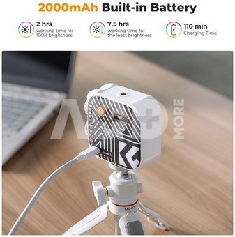 K&F Concept K&F RGB Full Color Portable Photography Light 360&deg; 2500K - 9900K CRI 96+ Built-in 2000mAh Battery 21 Lighting Effects White