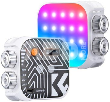 K&F Concept K&F RGB Full Color Portable Photography Light 360&deg; 2500K - 9900K CRI 96+ Built-in 2000mAh Battery 21 Lighting Effects White