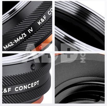 K&F Concept KF,M10126,HIGH PRECISION LENS ADAPTER,Anti reflection，M42-M4/3 IV PRO