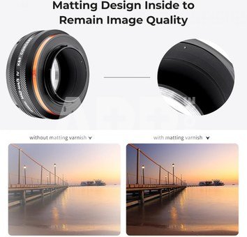 K&F Concept KF,M10126,HIGH PRECISION LENS ADAPTER,Anti reflection，M42-M4/3 IV PRO