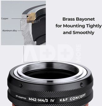 K&F Concept KF,M10126,HIGH PRECISION LENS ADAPTER,Anti reflection，M42-M4/3 IV PRO