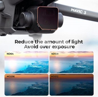 K&F For DJI Mavic 3, 4pcs Filter Sets (ND64+ND128+ND256+ND512)
