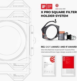 K&F High-End Square Bracket System, with built-in 95mm CPL, with 67/72/77/82mm adapter ring, Square