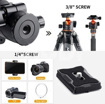 K&F Professional 35mm Metal Tripod Ball Head 360 Degree Rotating Panoramic with 1/4 inch Quick Release Plate