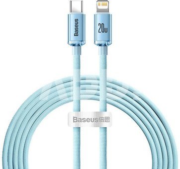 Kabel USB-C do iP Baseus Crystal Shine, 20W, 2m (niebieski)